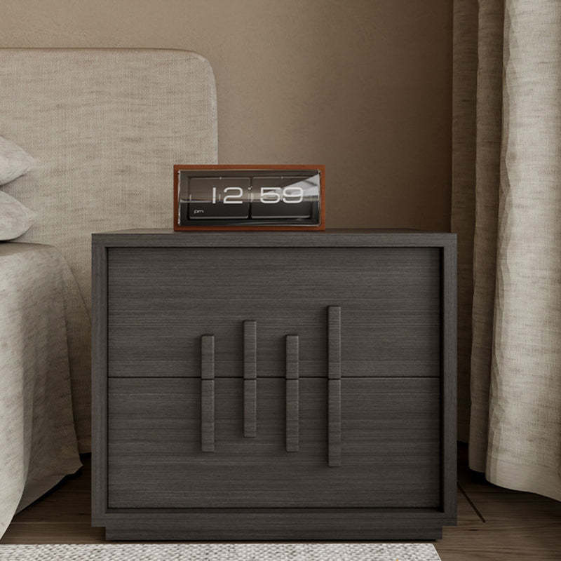 Japanese Wood 2-Drawer Nightstand — Original Wood Color