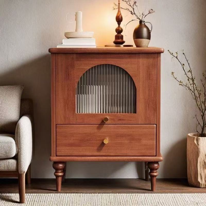 Vintage Wood 1-Drawer Nightstand