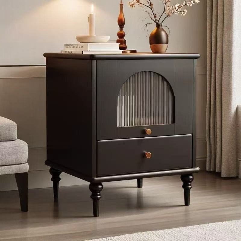 Vintage Wood 1-Drawer Nightstand