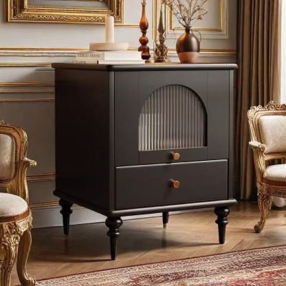 Vintage Wood 1-Drawer Nightstand