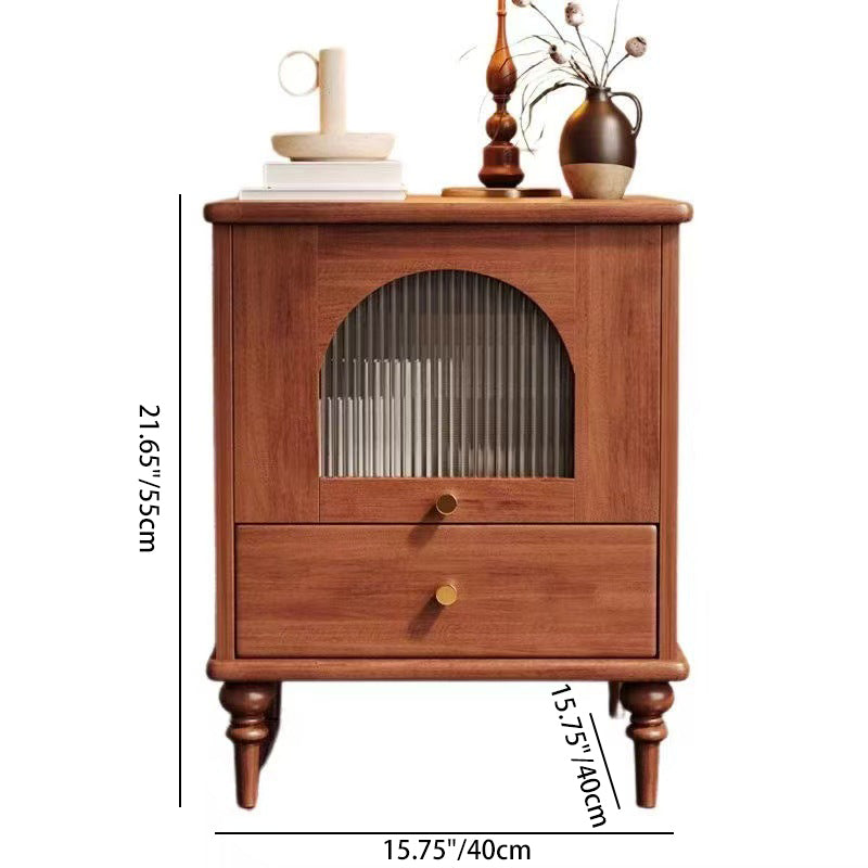 Vintage Wood 1-Drawer Nightstand