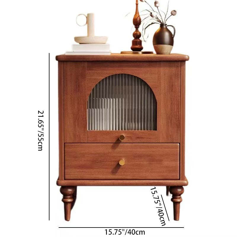 Vintage Wood 1-Drawer Nightstand