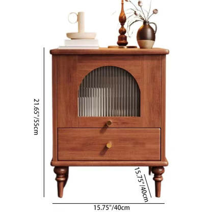 Vintage Wood 1-Drawer Nightstand