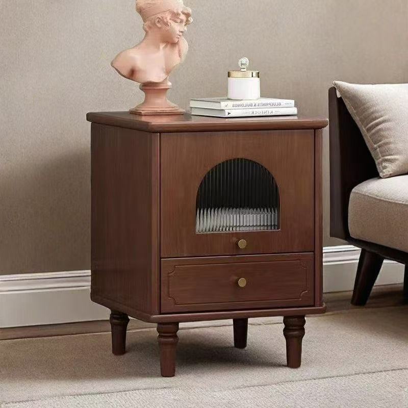 Vintage Wood 1-Drawer Nightstand