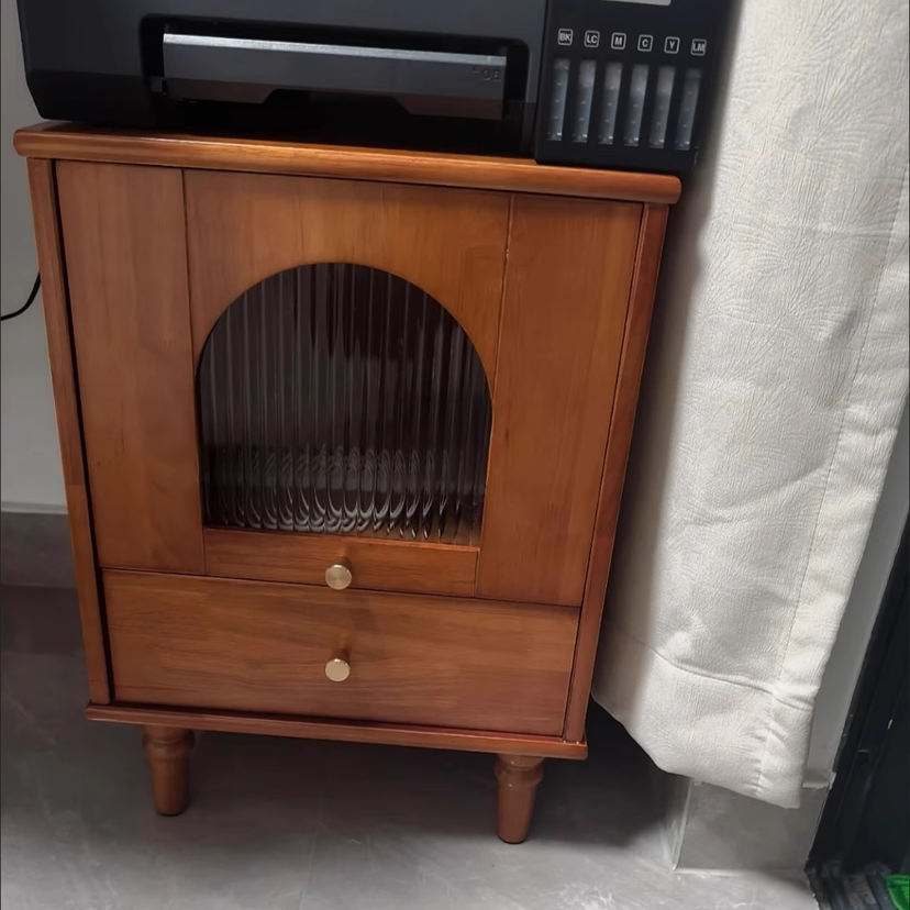 Vintage Wood 1-Drawer Nightstand