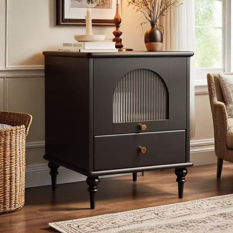 Vintage Wood 1-Drawer Nightstand — Cherry Wood Color