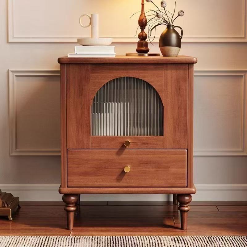 Vintage Wood 1-Drawer Nightstand