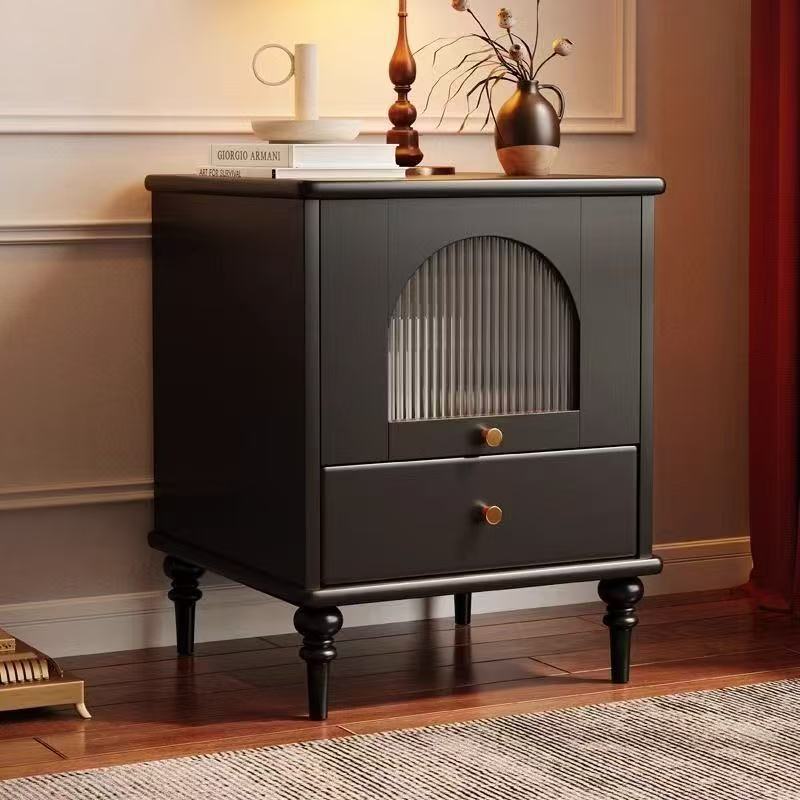 Vintage Wood 1-Drawer Nightstand