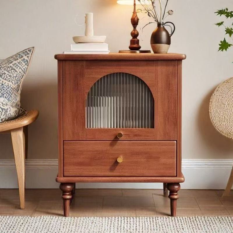 Vintage Wood 1-Drawer Nightstand
