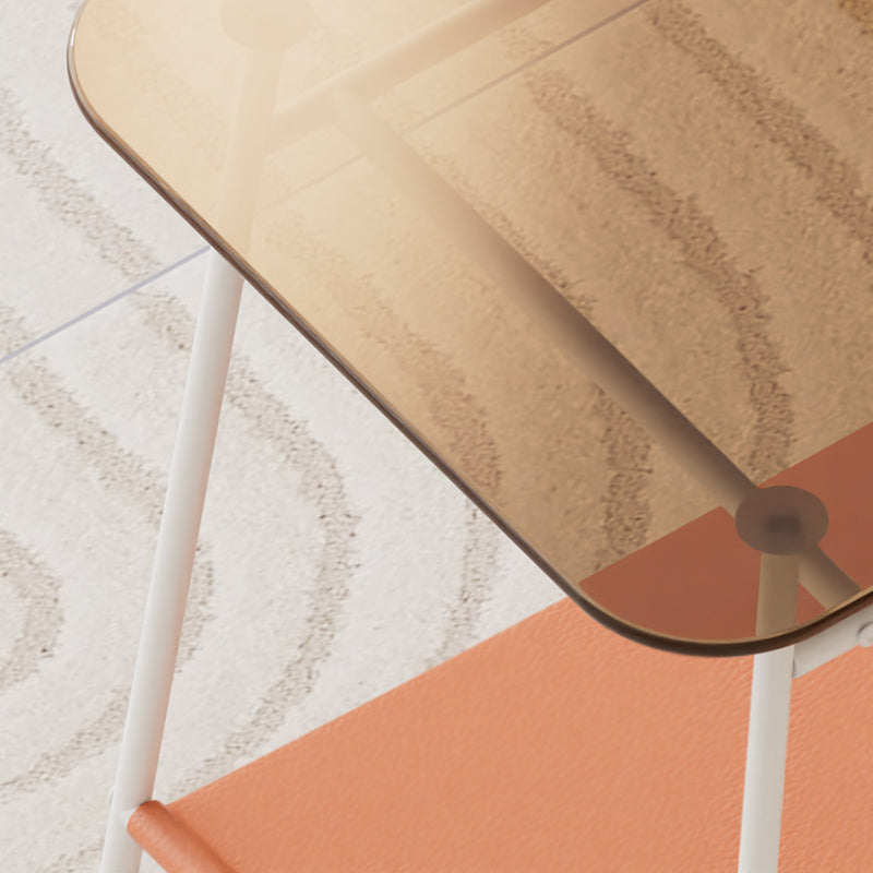 Minimalist Glass 2-Tier Storage Table