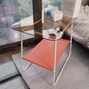 Minimalist Glass 2-Tier Storage Table