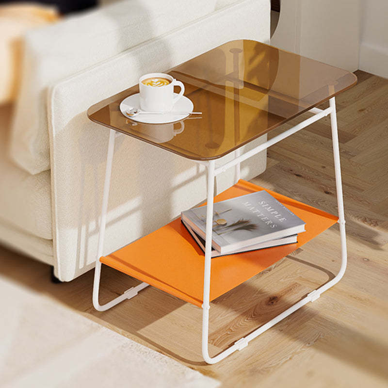 Minimalist Glass 2-Tier Storage Table