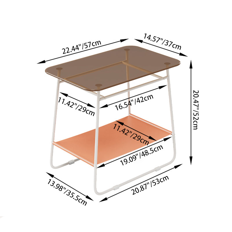 Minimalist Glass 2-Tier Storage Table