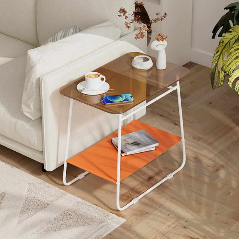 Minimalist Glass 2-Tier Storage Table