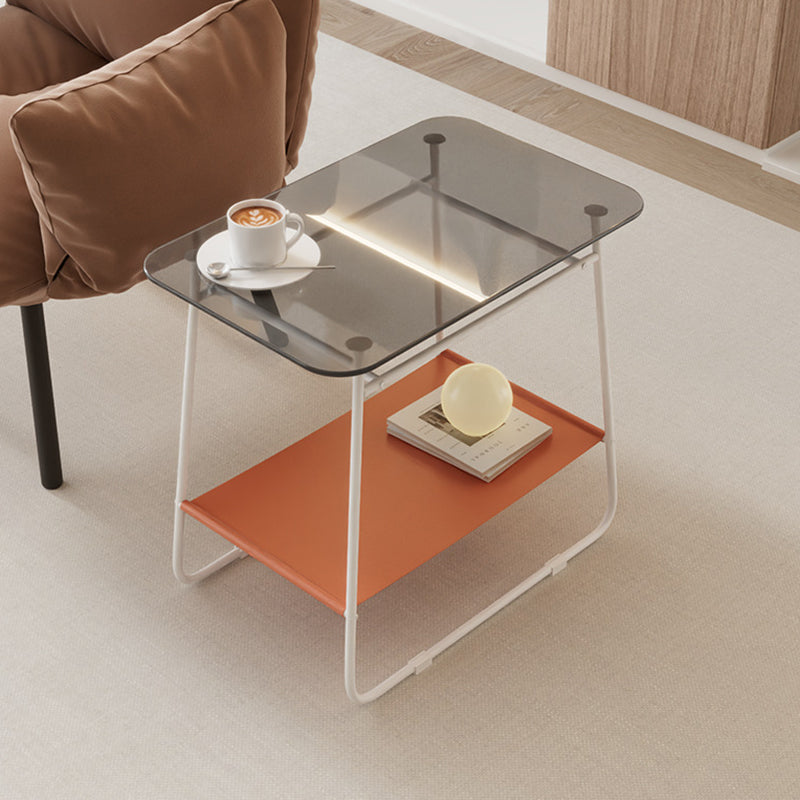 Minimalist Glass 2-Tier Storage Table