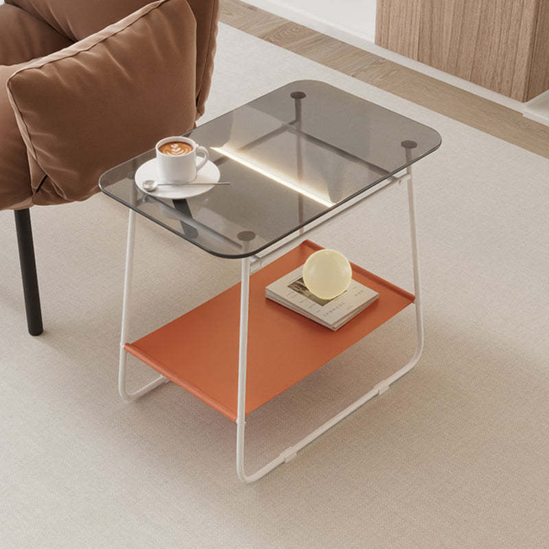 Minimalist Glass 2-Tier Storage Table