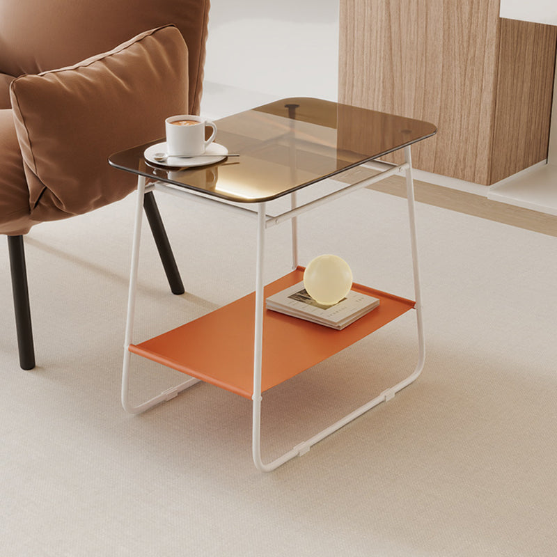 Minimalist Glass 2-Tier Storage Table