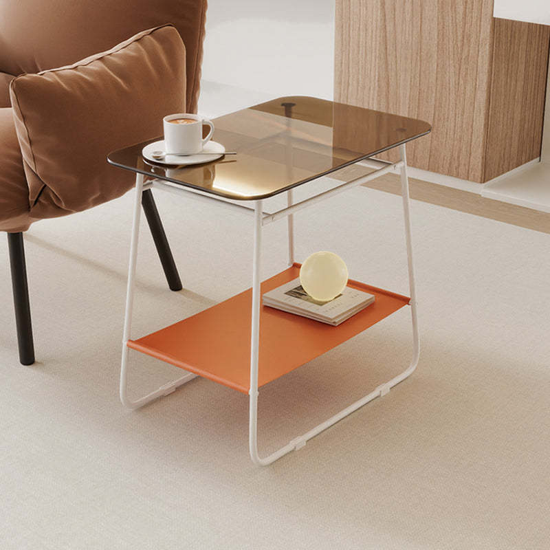 Minimalist Glass 2-Tier Storage Table