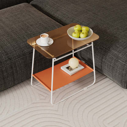 Minimalist Glass 2-Tier Storage Table