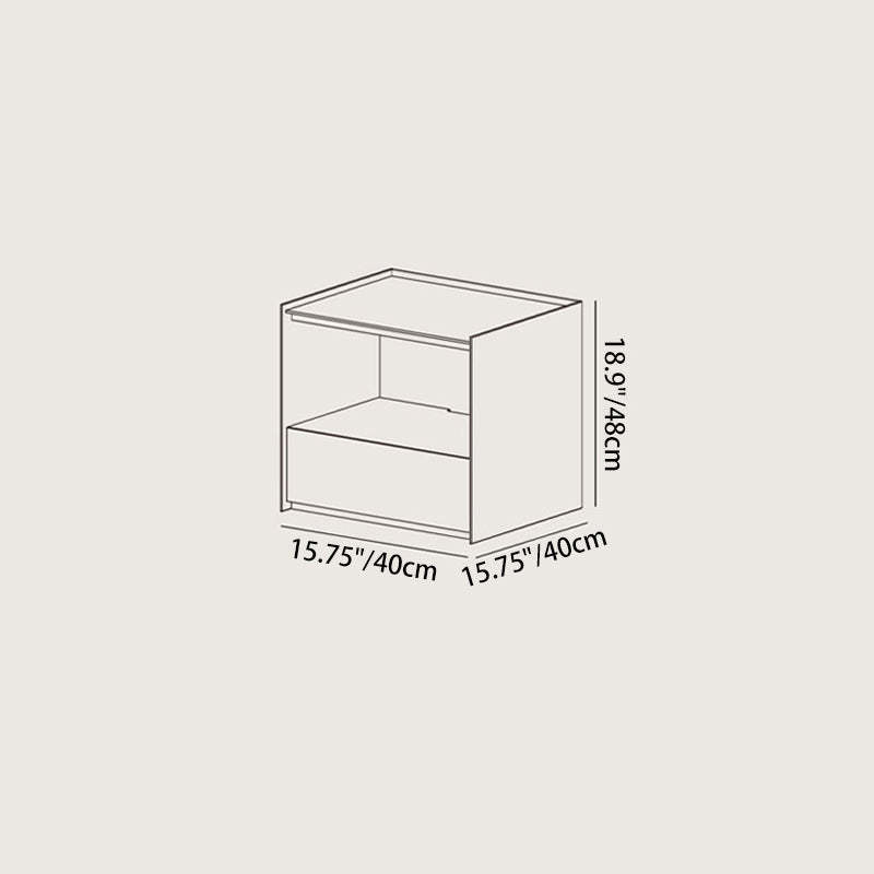 Nordic Wood 1-Drawer Nightstand — Black
