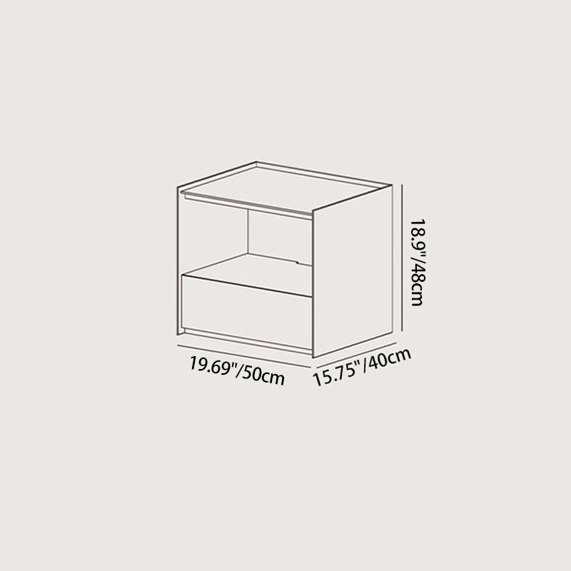 Nordic Wood 1-Drawer Nightstand — Cherry Wood Color