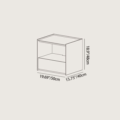 Nordic Wood 1-Drawer Nightstand — Cherry Wood Color