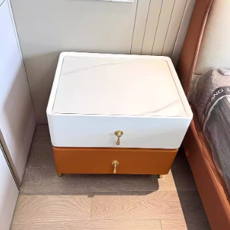 Minimalist Carbon Steel 2-Drawer Nightstand