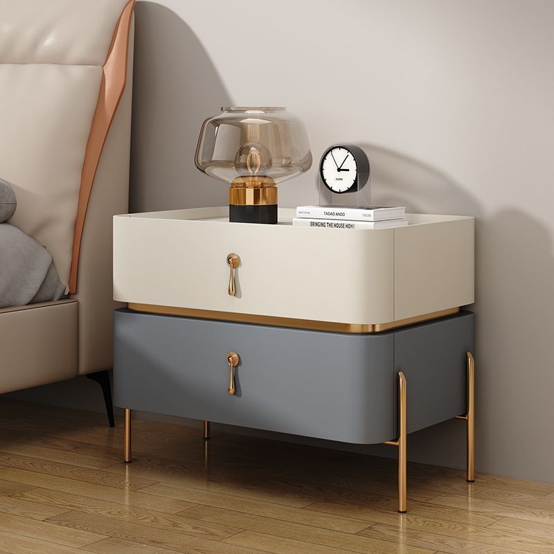 Minimalist Carbon Steel 2-Drawer Nightstand