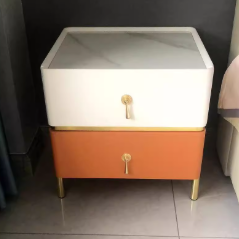 Minimalist Carbon Steel 2-Drawer Nightstand