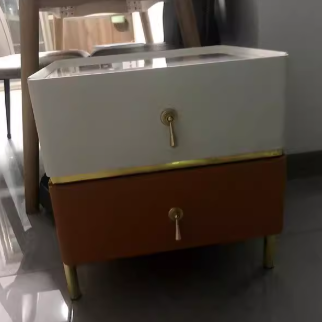 Minimalist Carbon Steel 2-Drawer Nightstand