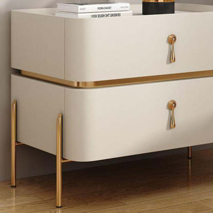 Minimalist Carbon Steel 2-Drawer Nightstand