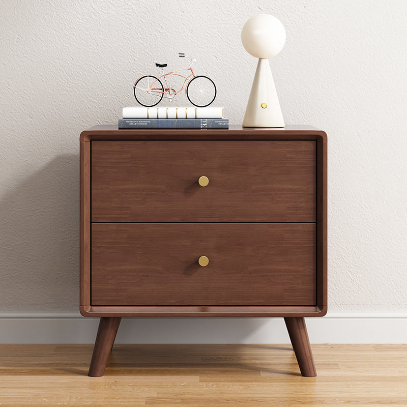 Minimalist Wood 2-Drawer Nightstand — White