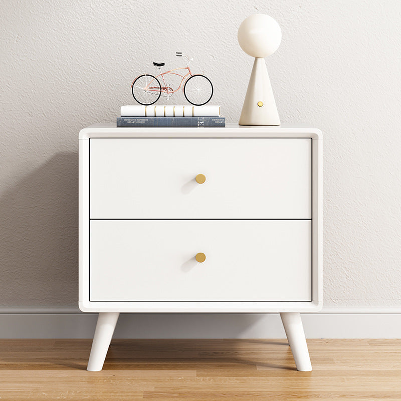 Minimalist Wood 2-Drawer Nightstand — Original Wood Color
