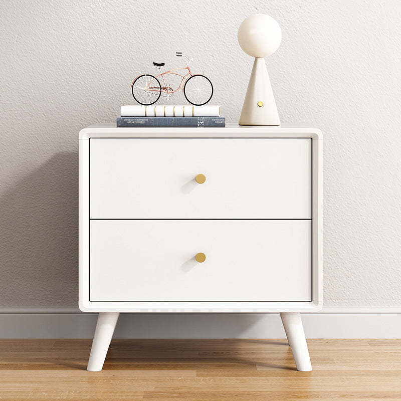 Minimalist Wood 2-Drawer Nightstand — Original Wood Color
