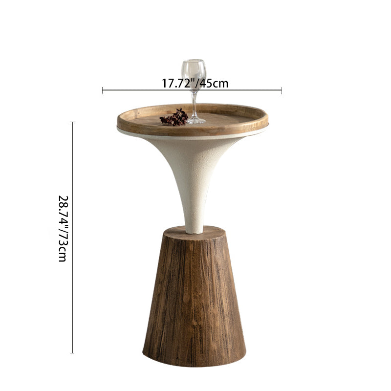 Rustic Wood Iron Round Side Table