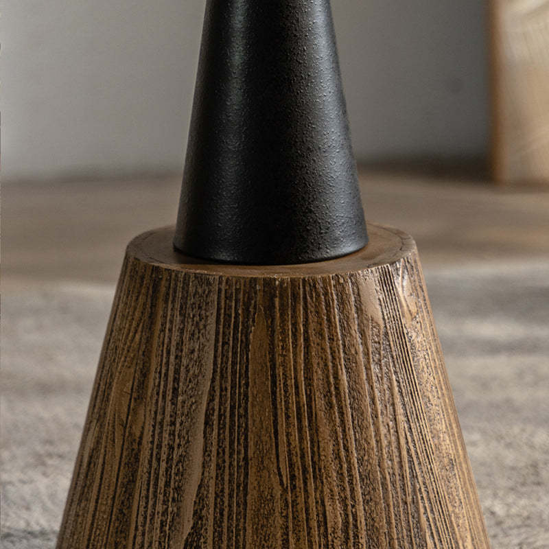 Rustic Wood Iron Round Side Table