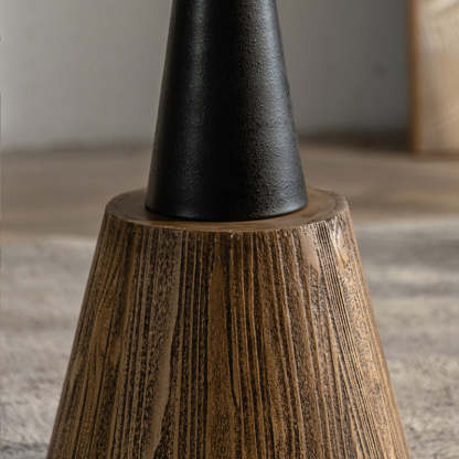 Rustic Wood Iron Round Side Table