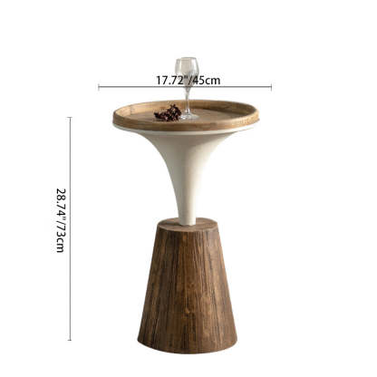 Rustic Wood Iron Round Side Table