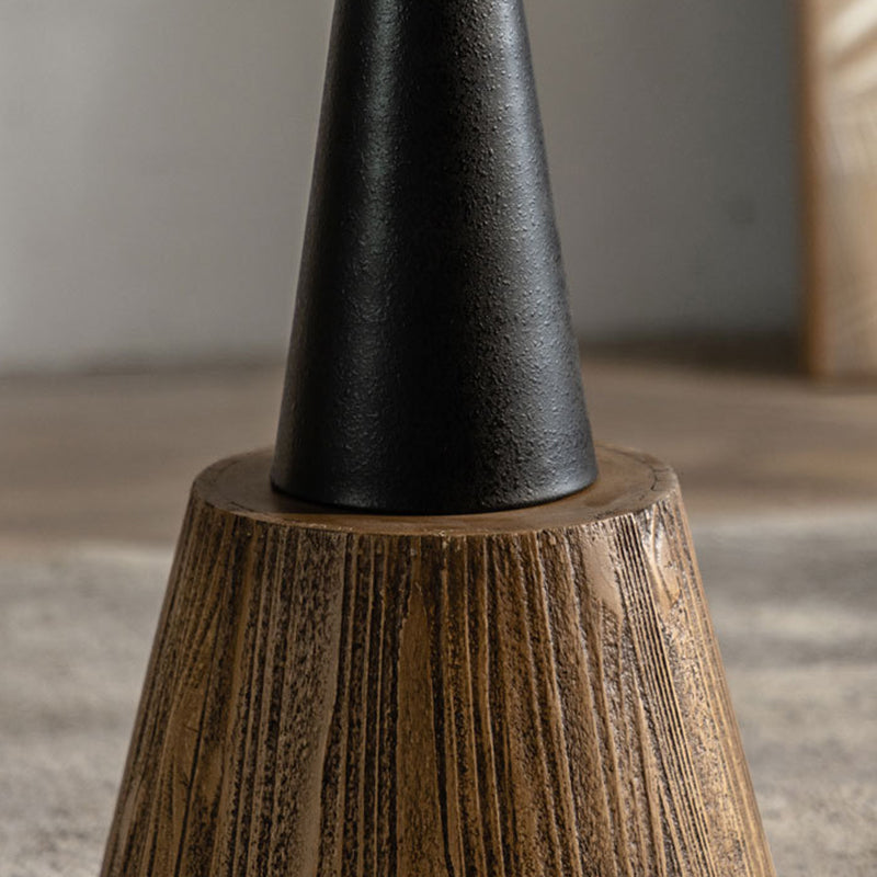 Rustic Wood Iron Round Side Table