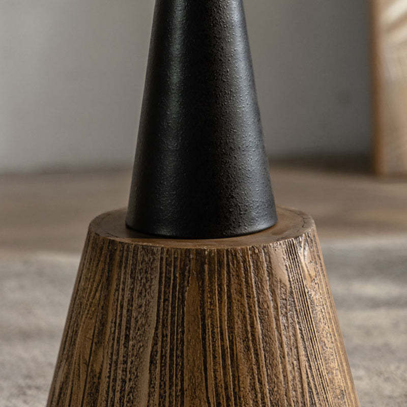 Rustic Wood Iron Round Side Table
