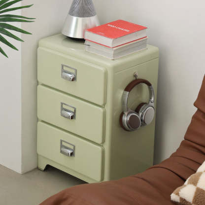 Japanese Iron 3-Drawer Nightstand — Green