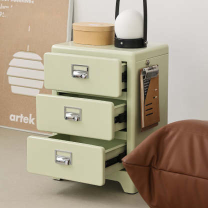 Japanese Iron 3-Drawer Nightstand