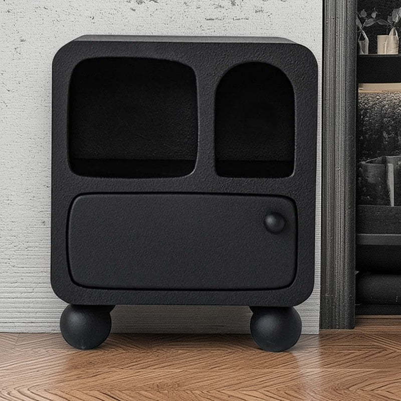 Nordic board 1-drawer black nightstands, Lighom