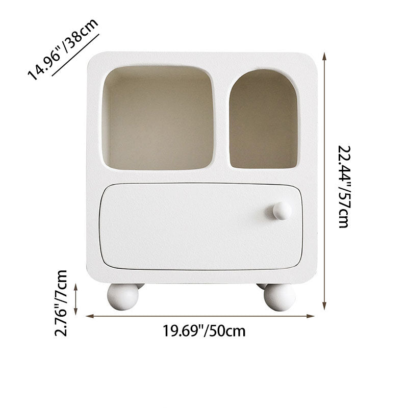 Nordic E1 Board 1-Drawer Nightstand — Pink