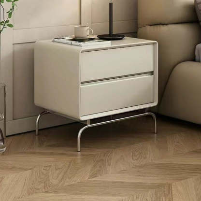 Nordic Wood 2-Drawer Nightstand — Black