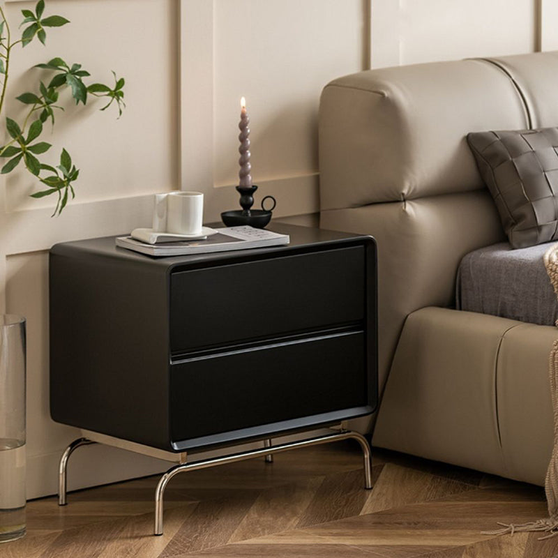 Nordic Wood 2-Drawer Nightstand — White