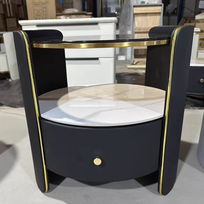 Minimalist Glass 1-Drawer Nightstand