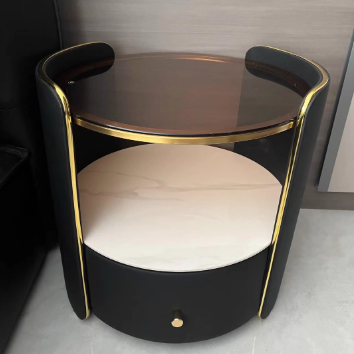 Minimalist Glass 1-Drawer Nightstand