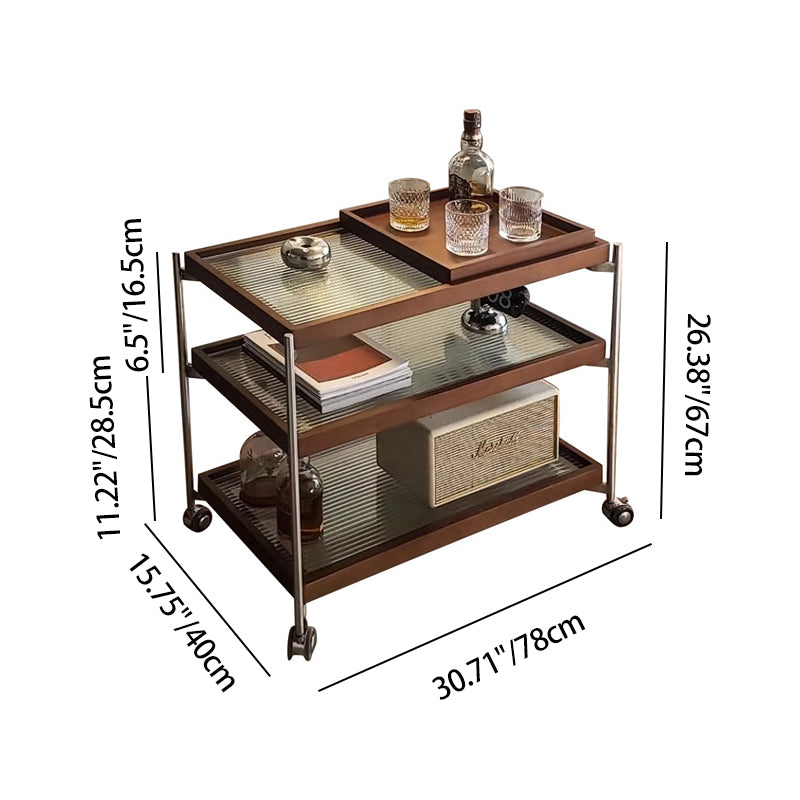 Vintage Wood 3-Tier Storage Shelf