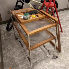 Vintage Wood 3-Tier Storage Shelf